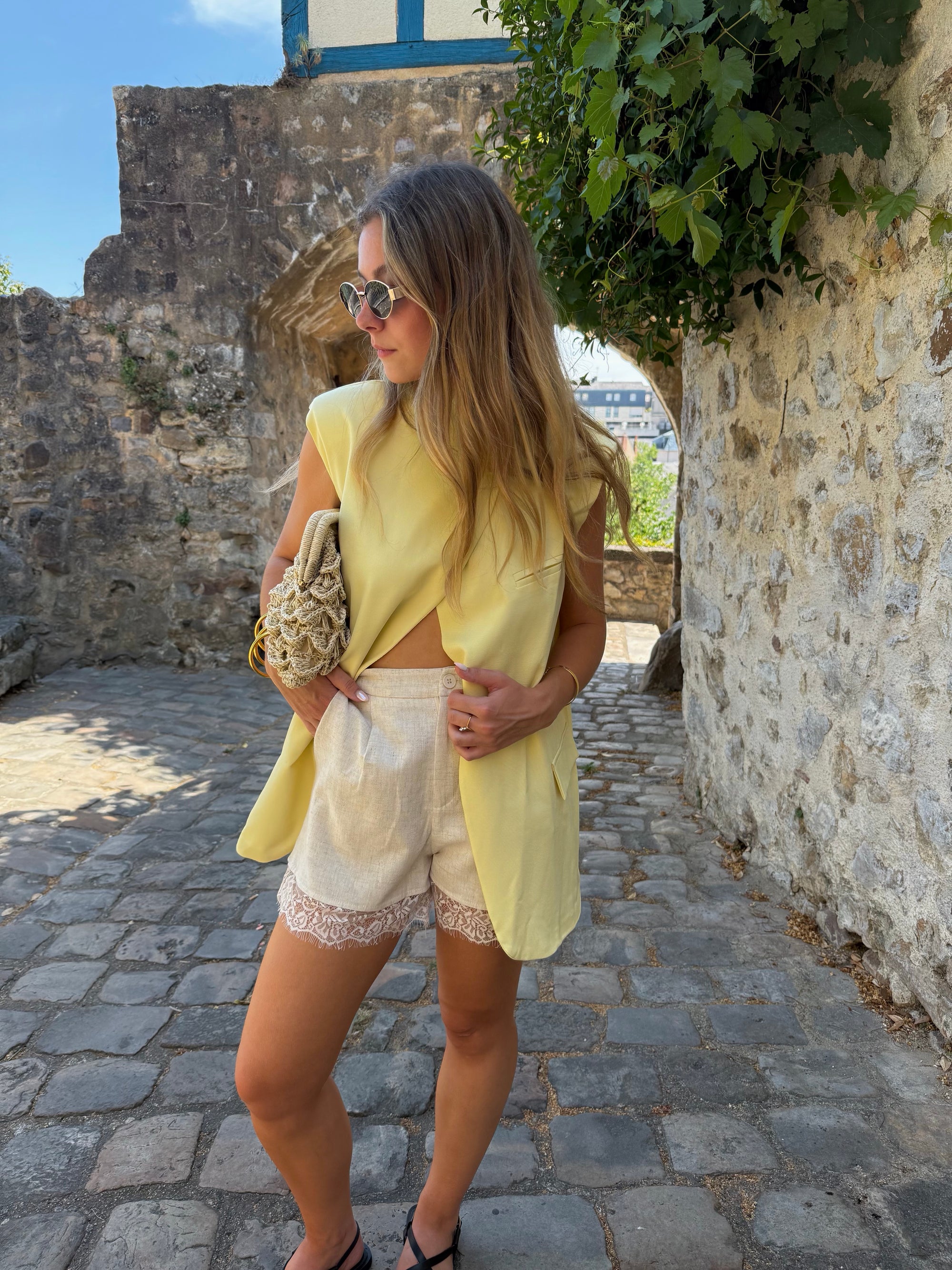 Blazer Sans Manches Jaune - Hortense