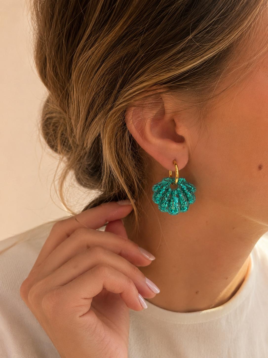 Boucles d’oreilles Turquoises - Shell