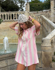 Combi Short Rayé Rose - Louise