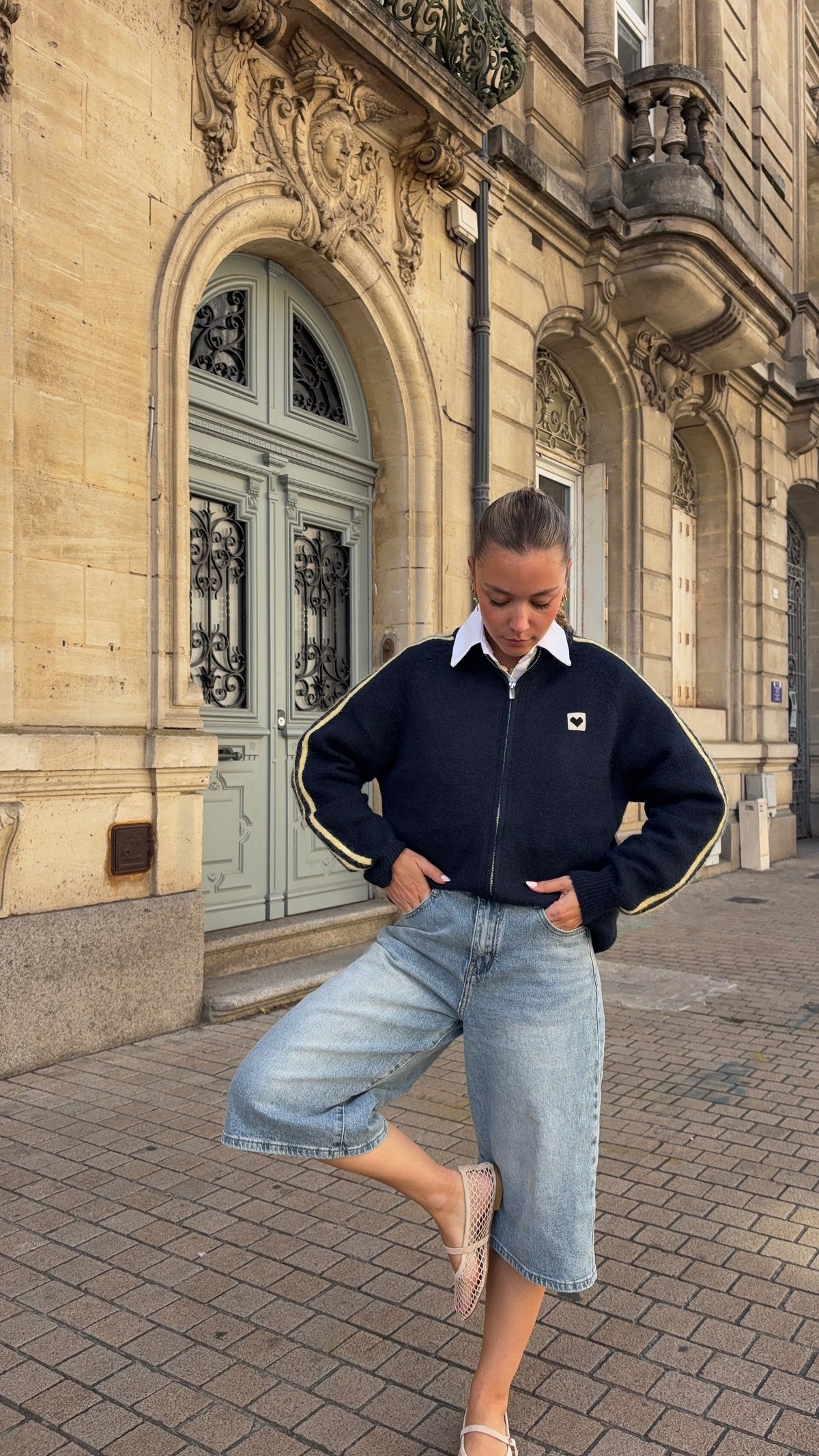Pull gilet bleu marine - AMOUR
