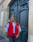 Veste sans manches Rouge - LAURA