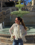 Blouse à volants Jaune Beurre - Louisa