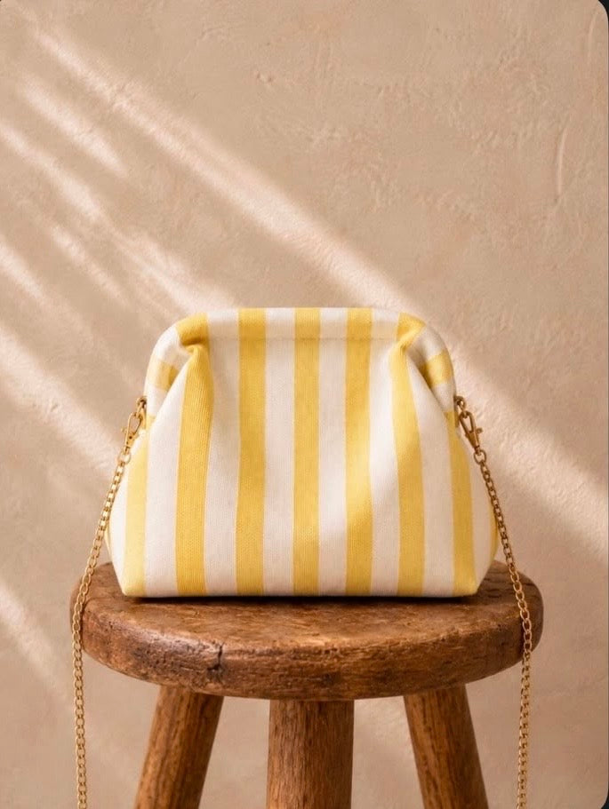 Pochette rayure Jaune