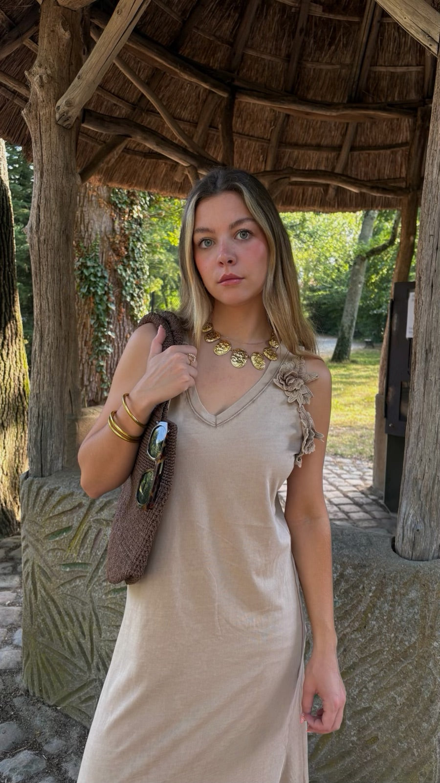 Robe Longue Beige - Capucine