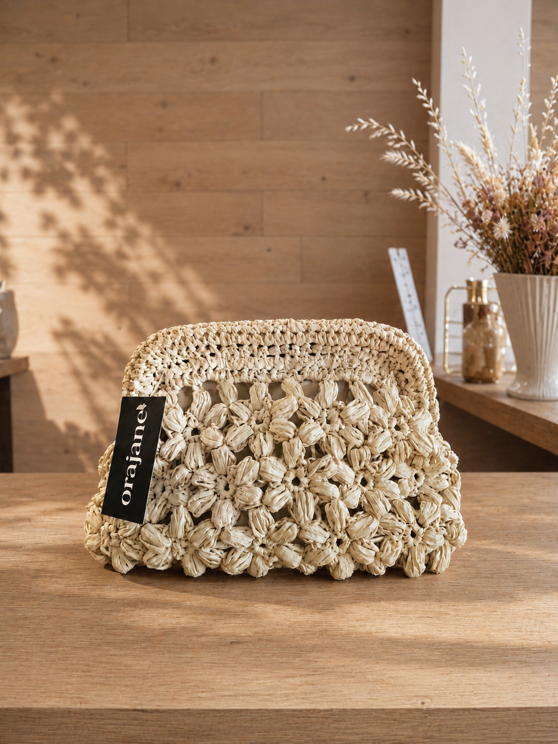 Pochette Pâquerettes Raphia - Andrea