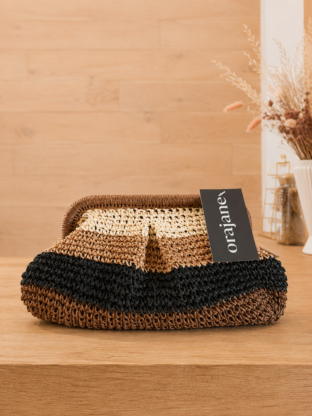 Pochette Raphia Multicolore - Léo