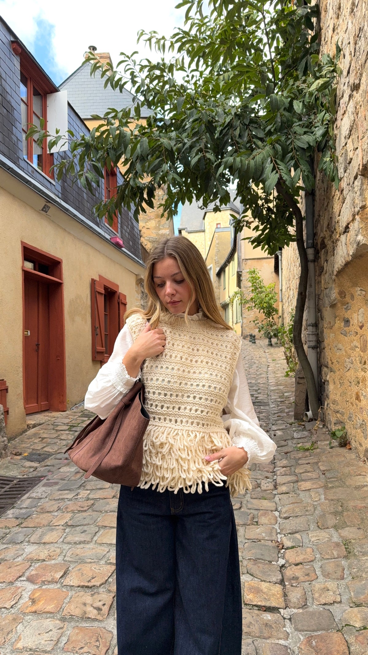Pull sans manches beige - ALMA