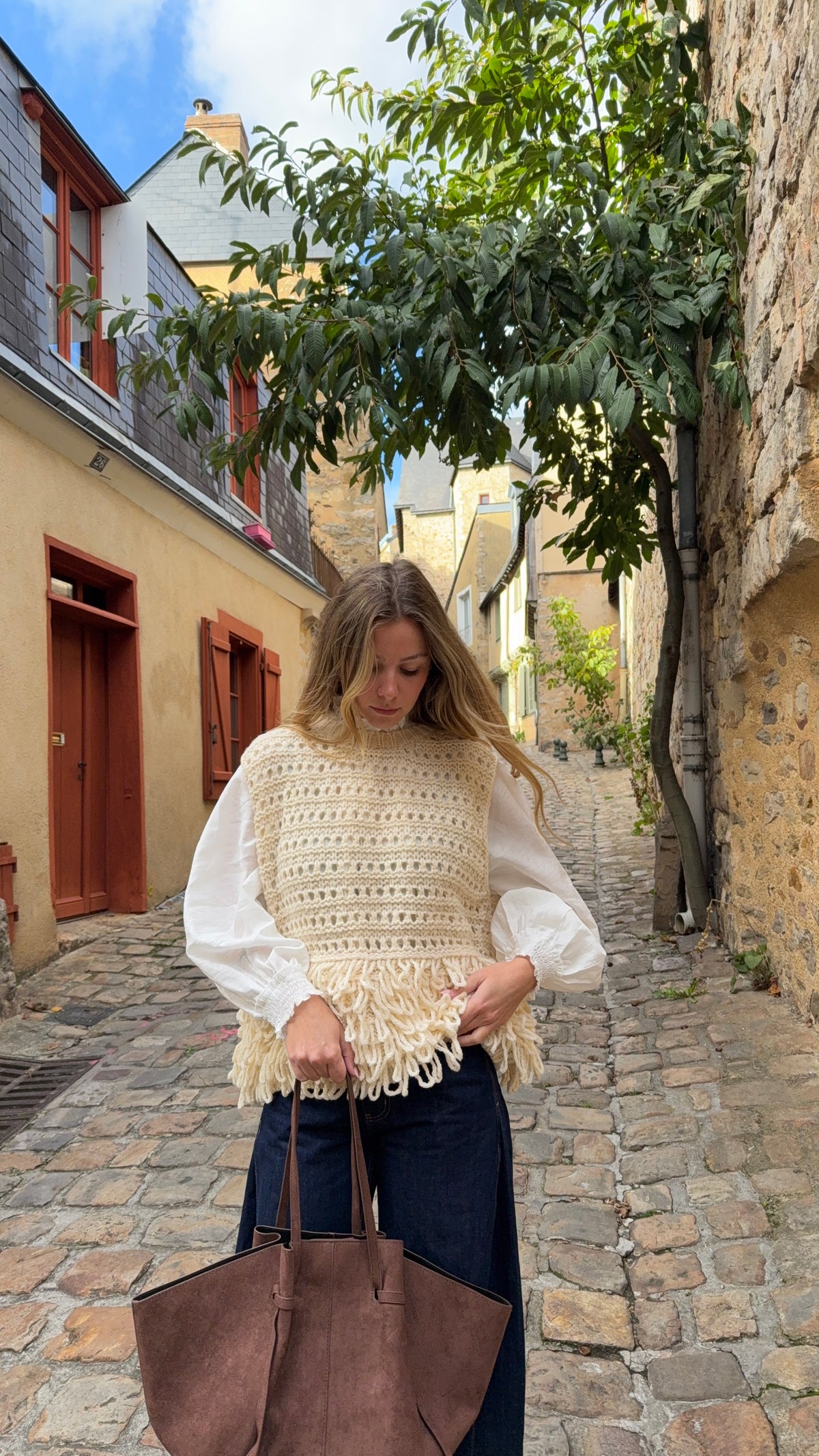 Pull sans manches beige - ALMA