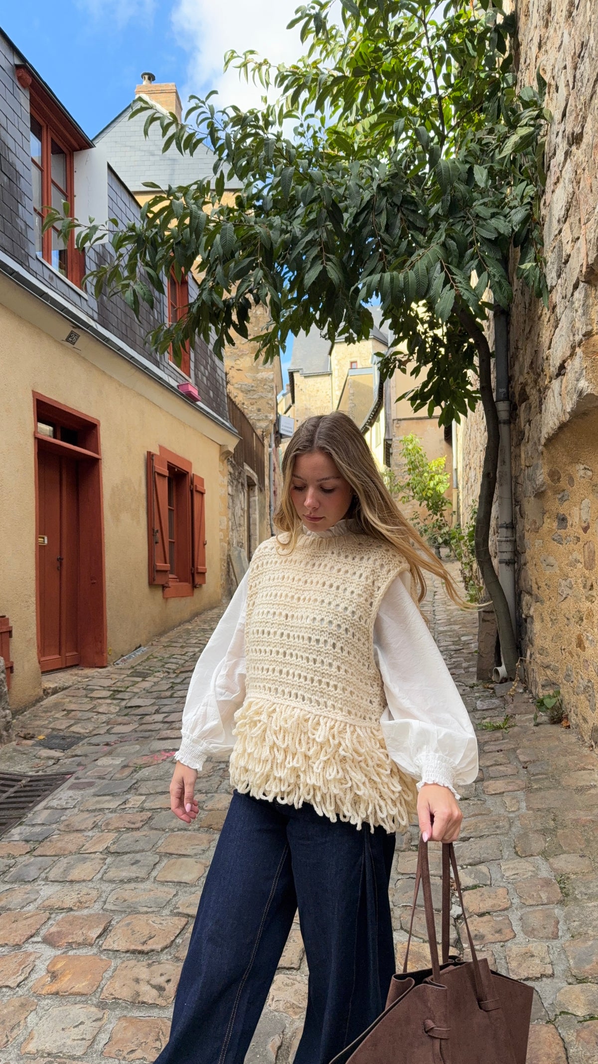 Pull sans manches beige - ALMA