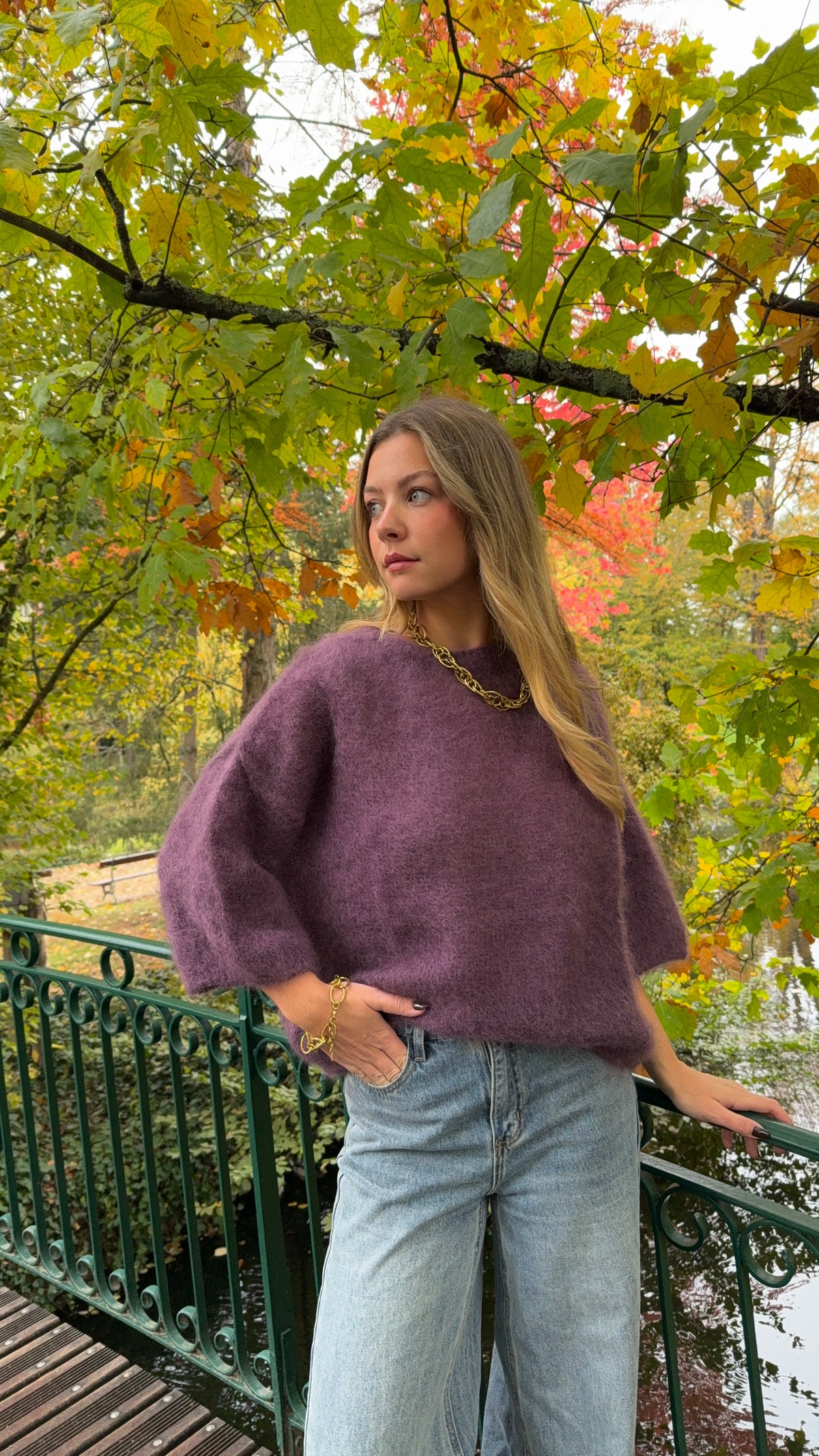 Pull mohair aubergine - NOA