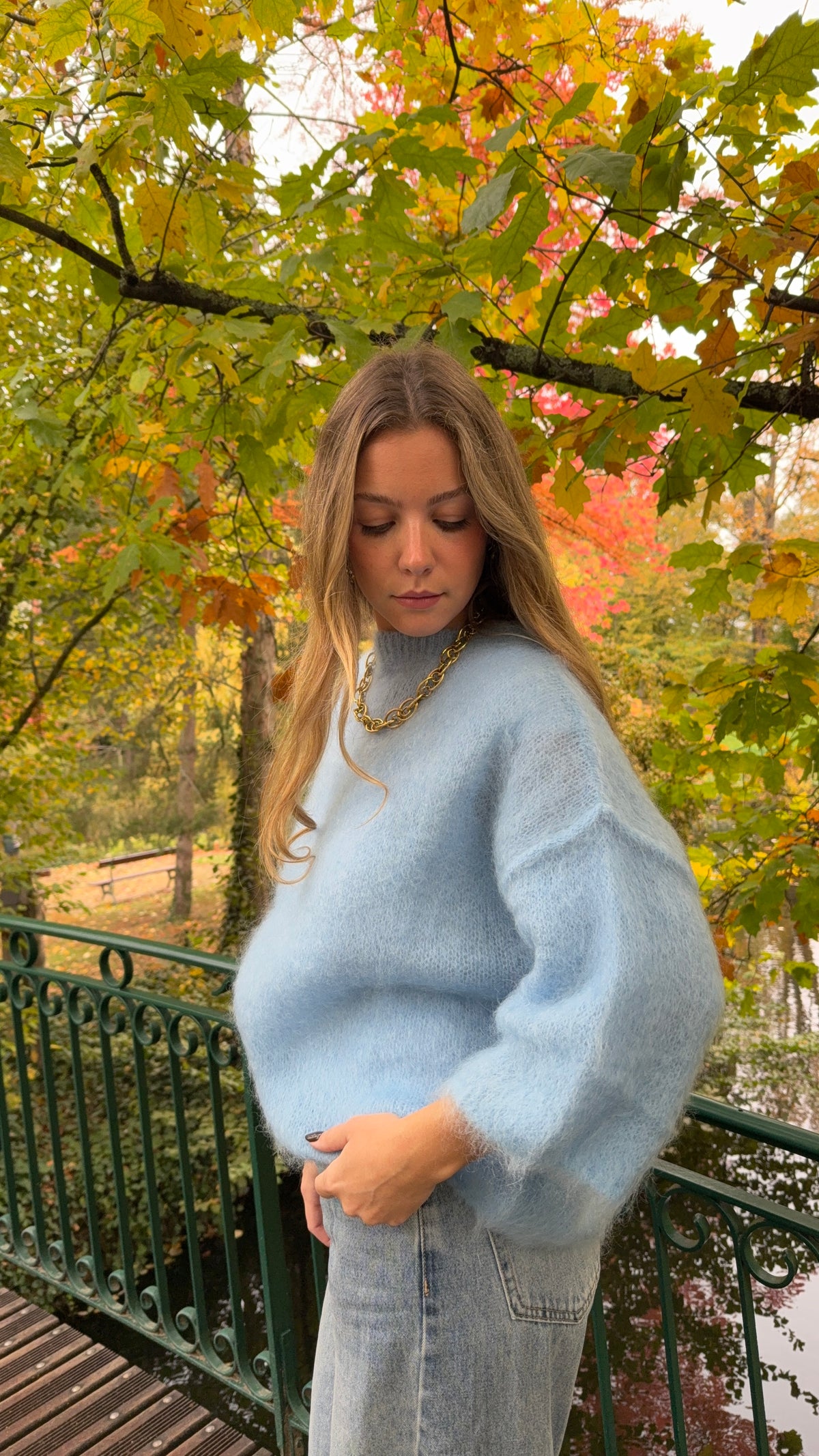 Pull mohair bleu ciel - NOA