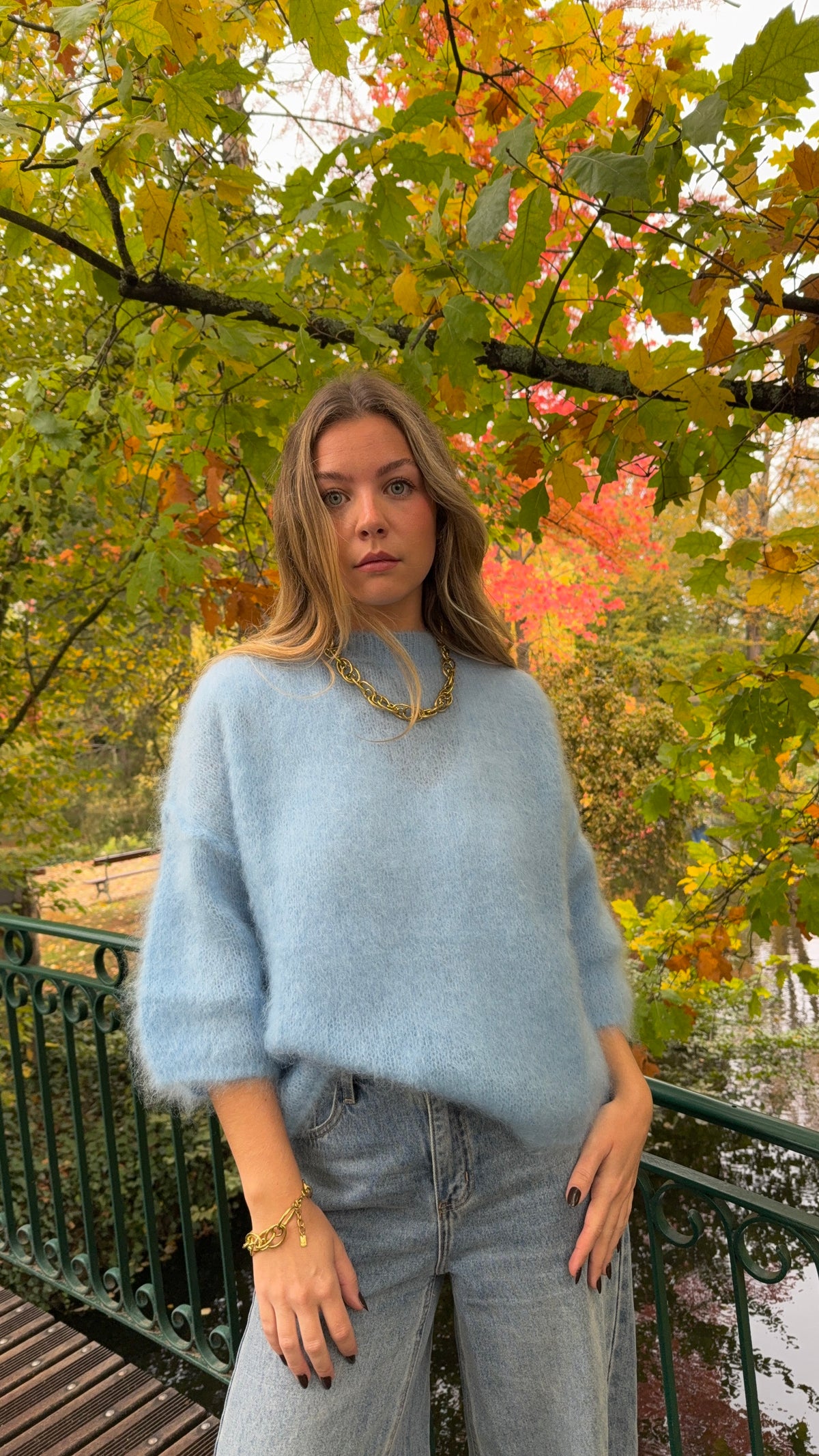 Pull mohair bleu ciel - NOA