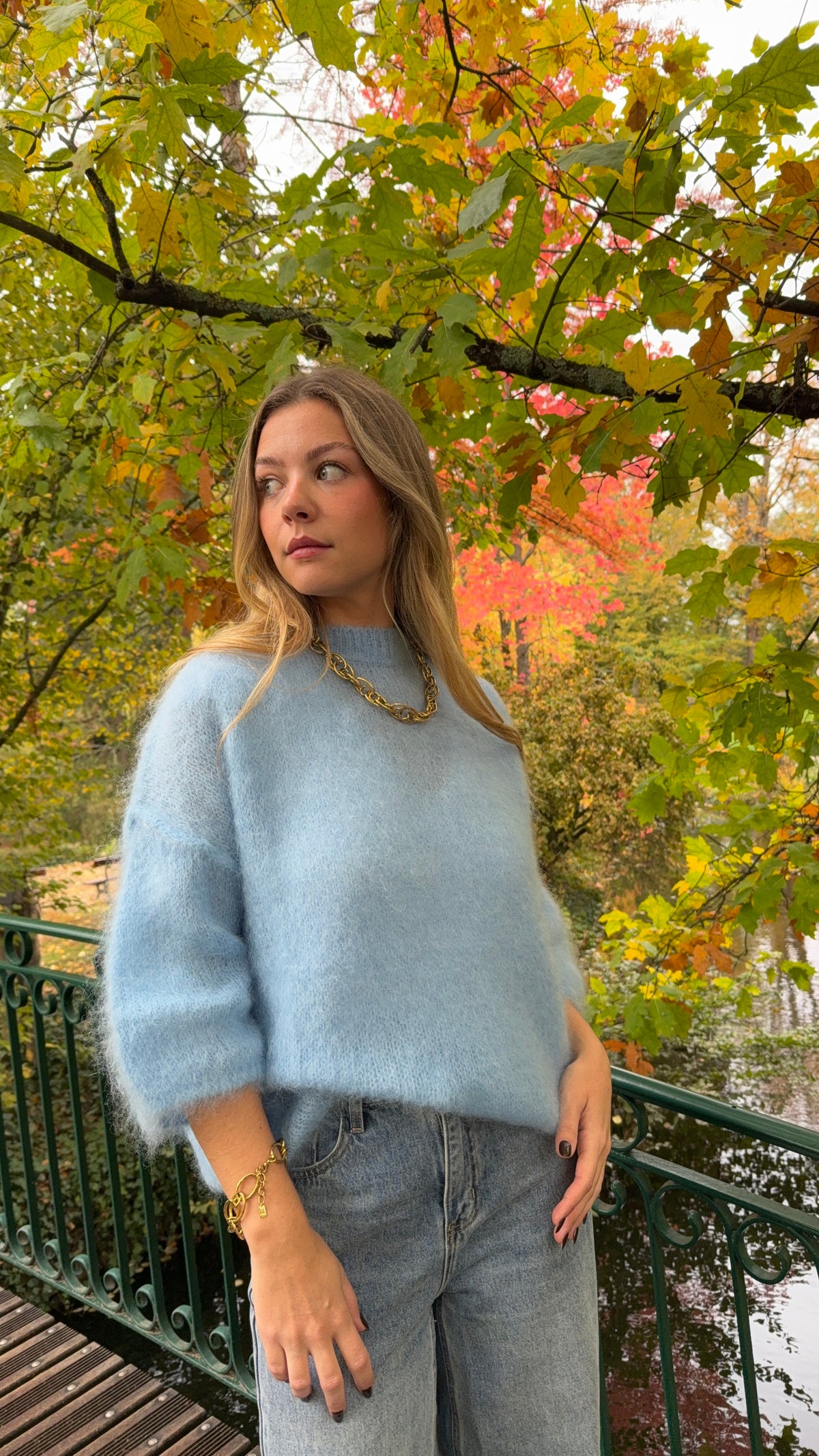 Pull mohair bleu ciel - NOA