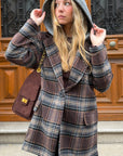 Blazer capuche à carreaux - LÉO
