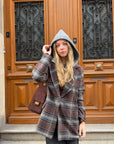 Blazer capuche à carreaux - LÉO