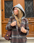 Blazer capuche à carreaux - LÉO