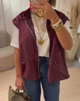Gilet sans manches Deva façon bombers Bordeaux